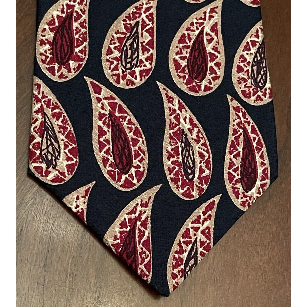 Today’s Man Blue Red Hand Made 100% Silk Men’s Neck Tie Made In Italy